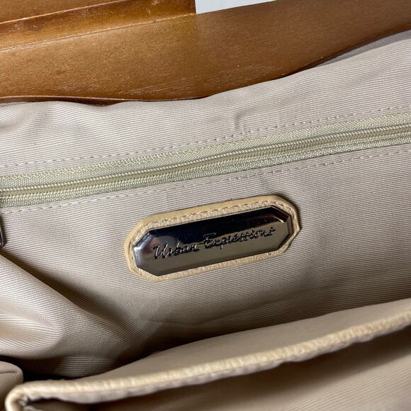 RETRO Woven Clutch Purse Wood Festival Boho Bohemian 70s Neutral Summer Fall - Picture 3 of 11